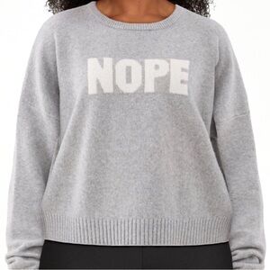 No Boundaries Light Gray 'NOPE' Sweater